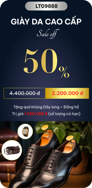 Chi tiết sản phẩm giày da được tạo từ shop one